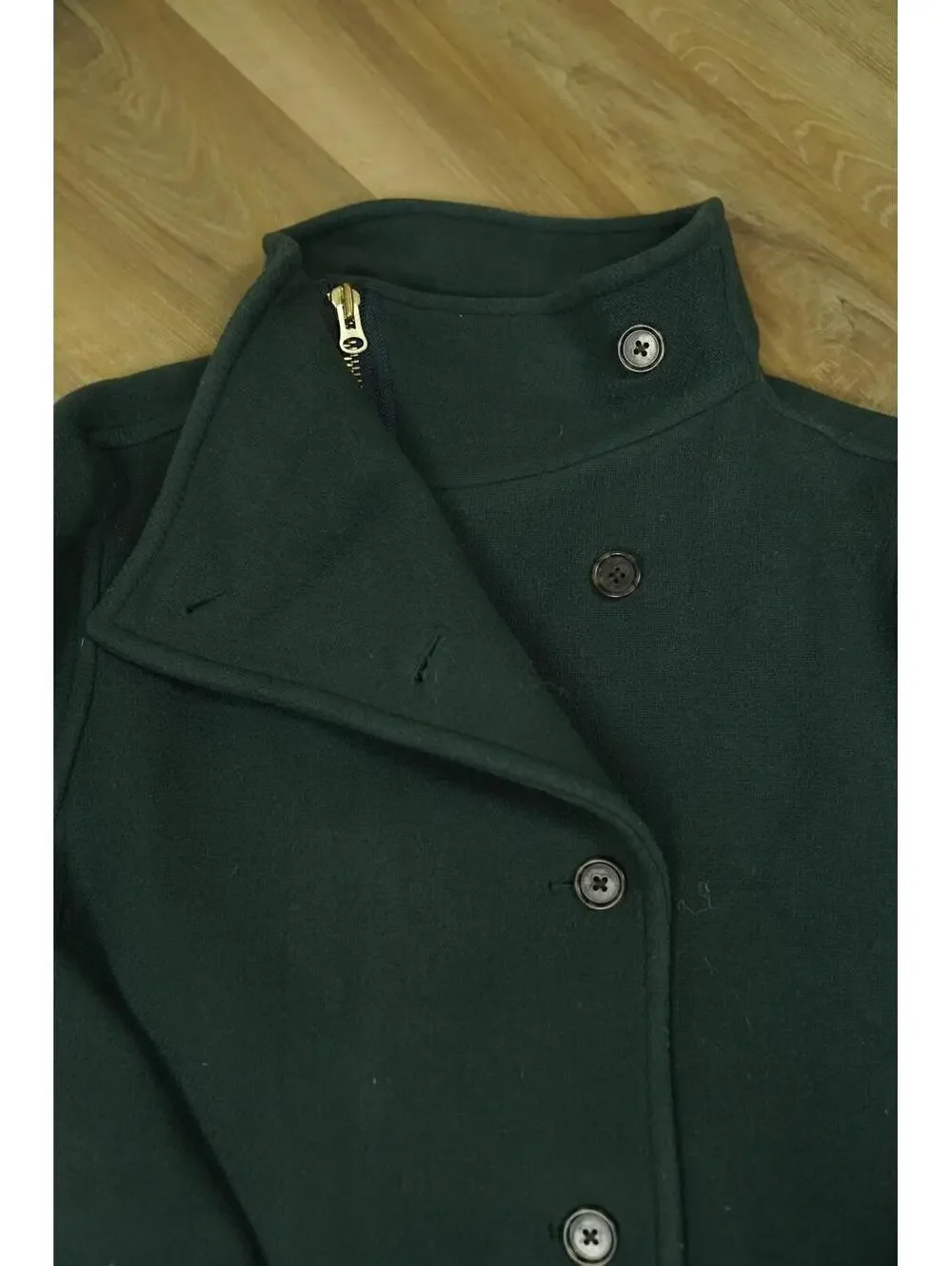 J.CREW Italian Stadium Cloth Wool Trench Coat 6 Dark Moss - Quiet Luxury, posh - Picture 2 of 8